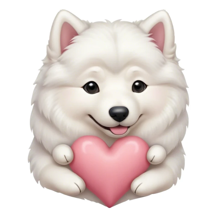 samoyed hug with pastel hearts sticker