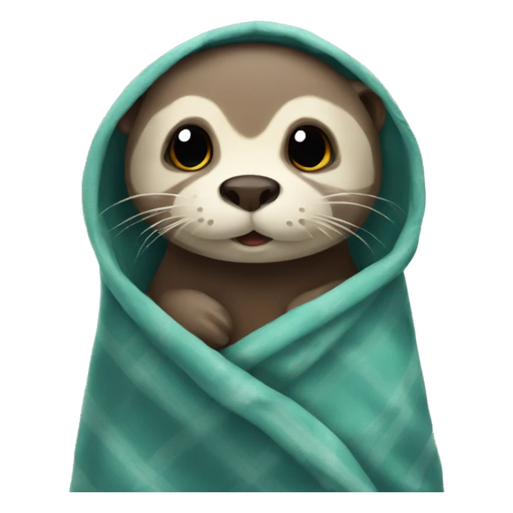 otter in blanket sticker