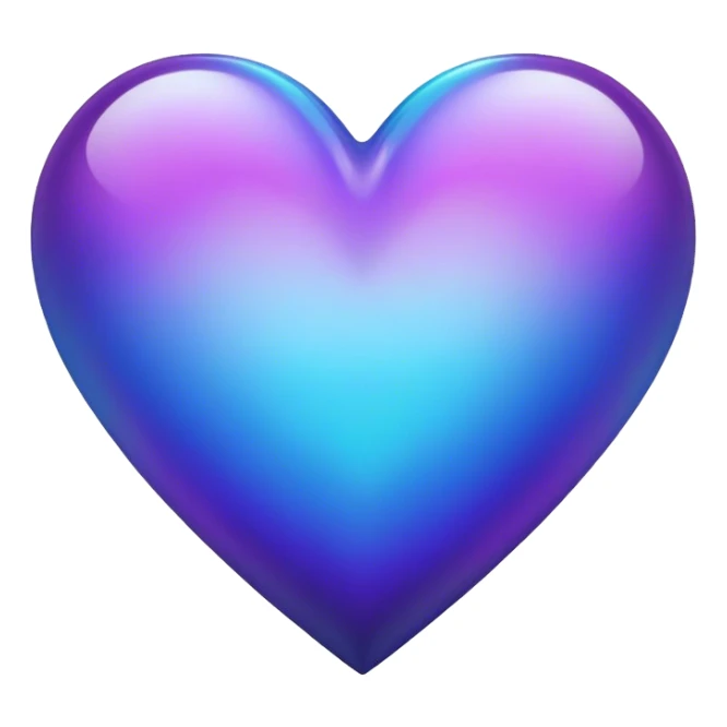 Gradient iridescent purple indigo blue cyan heart sticker