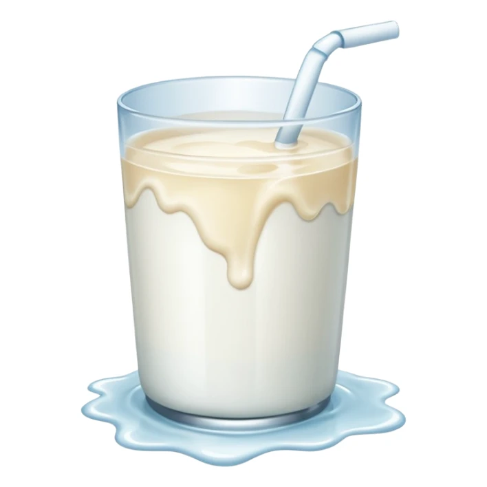 a puddle of white and clear liquid sticker