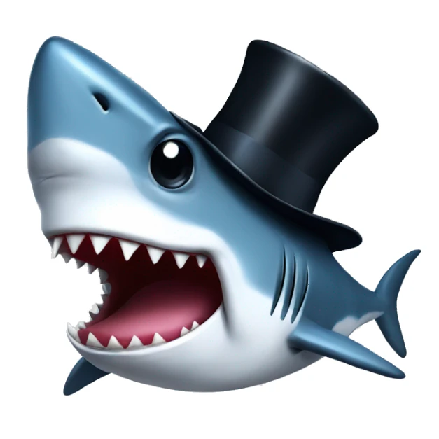 Shark with a top hat sticker