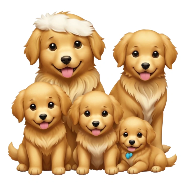 2 dogs 3 puppies sticker