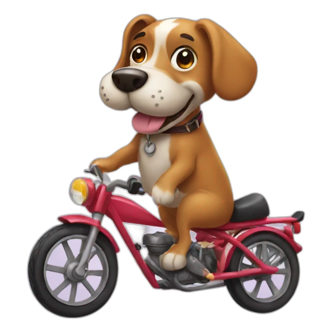 Dog on bike sticker