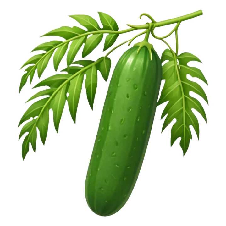 cucumber hangs on a palm branch sticker