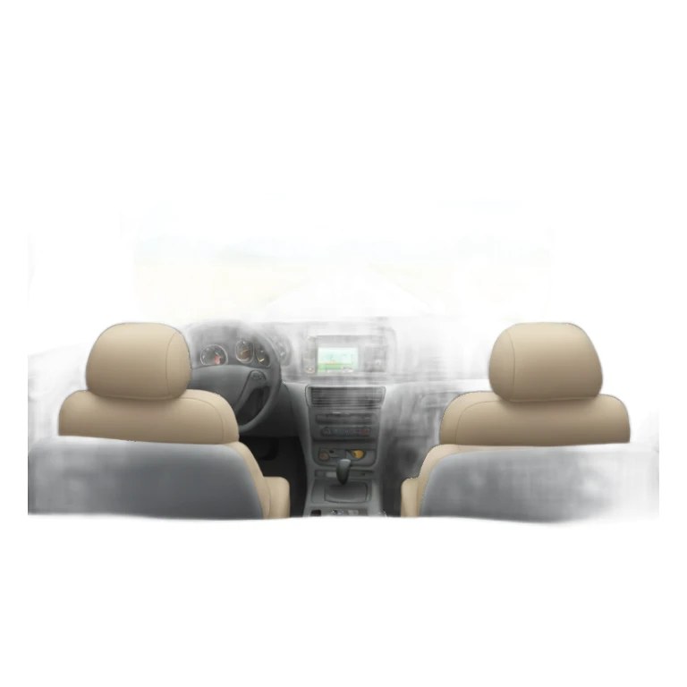 Inside car view from backseat sticker