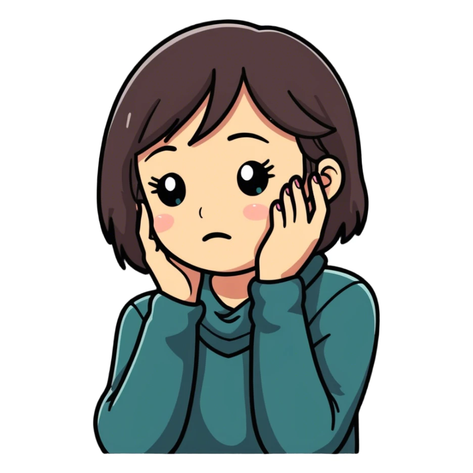 girl hand around neck while crying  sticker
