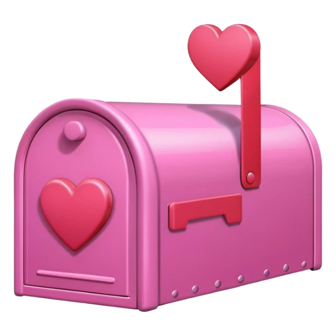 Pink mailbox with heart on it  sticker