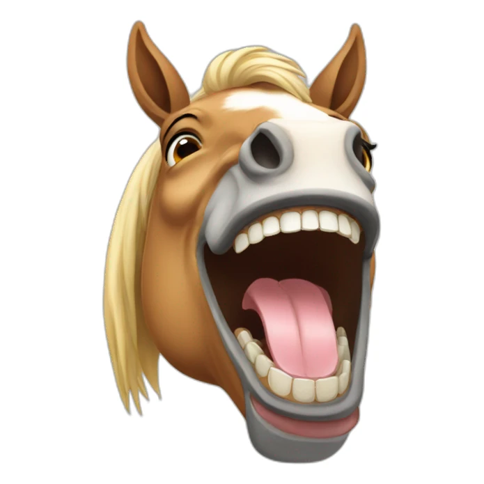 horse with human teeth sticker