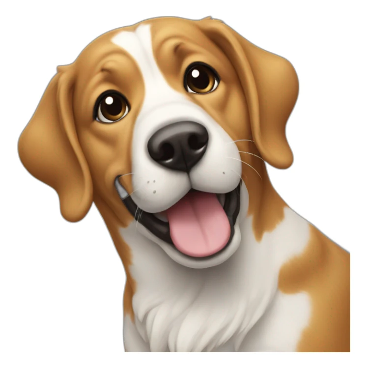 dog on stret sticker