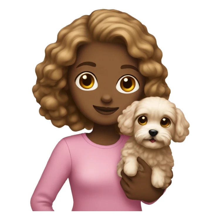 Girl holding maltipoo  sticker