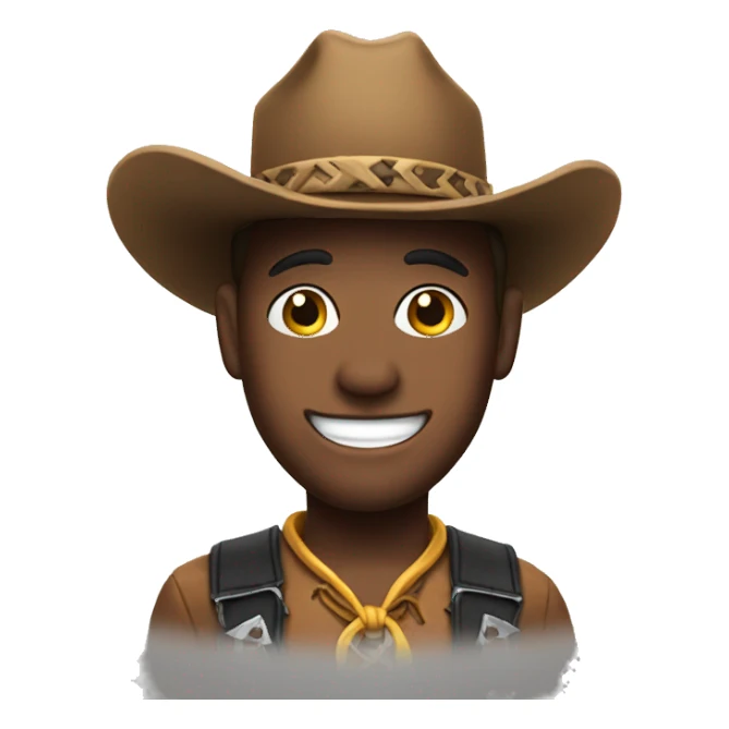 Star smiling with a cow boy hat sticker