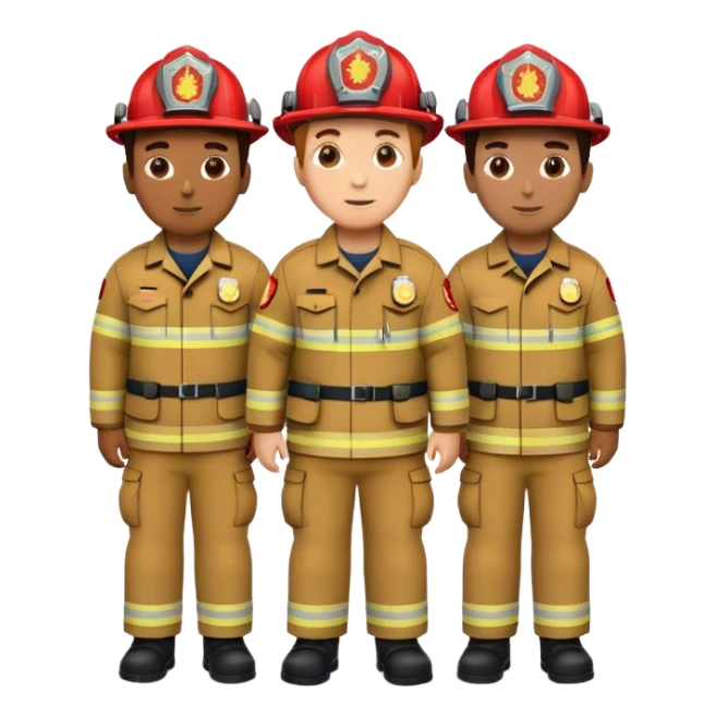 Two fireman and a EMT standing together  sticker