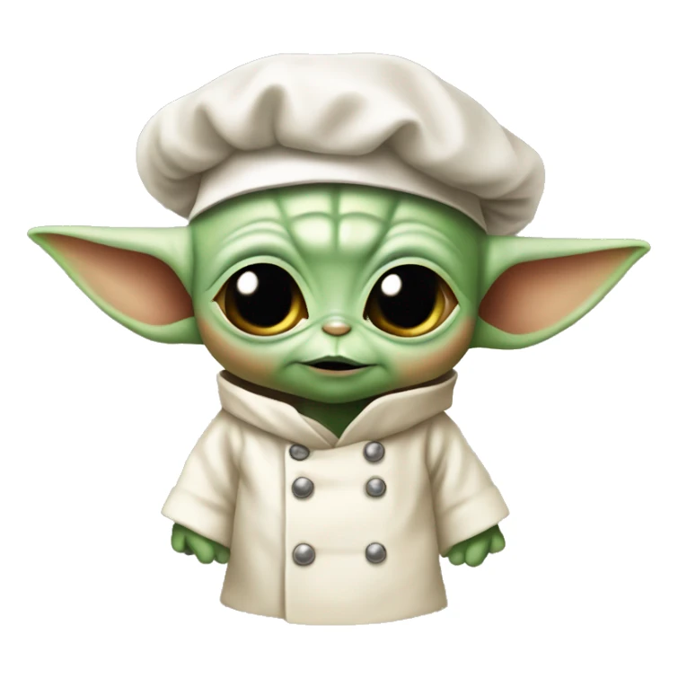 baby yoda wearing chef hat sticker