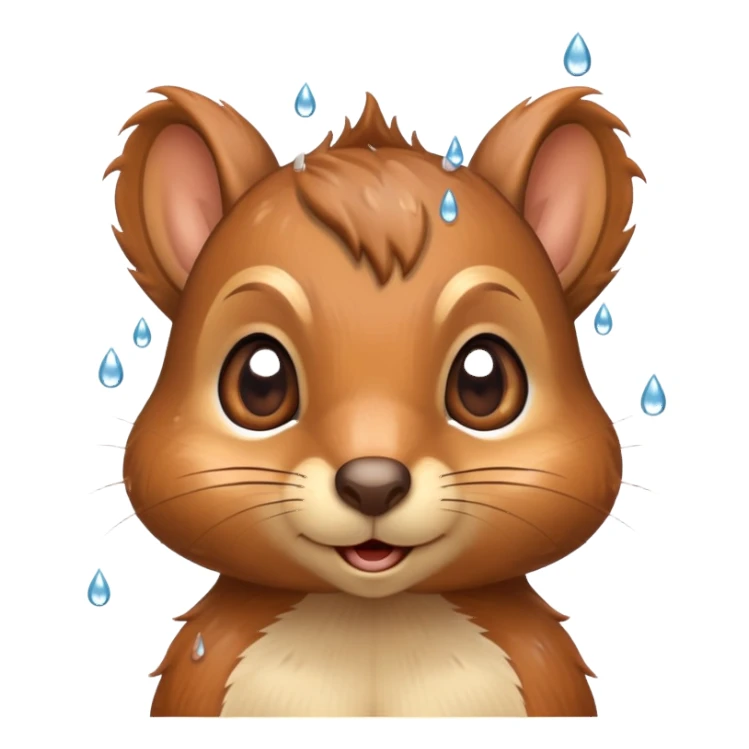 Squirrel heart eyes rain over head sticker