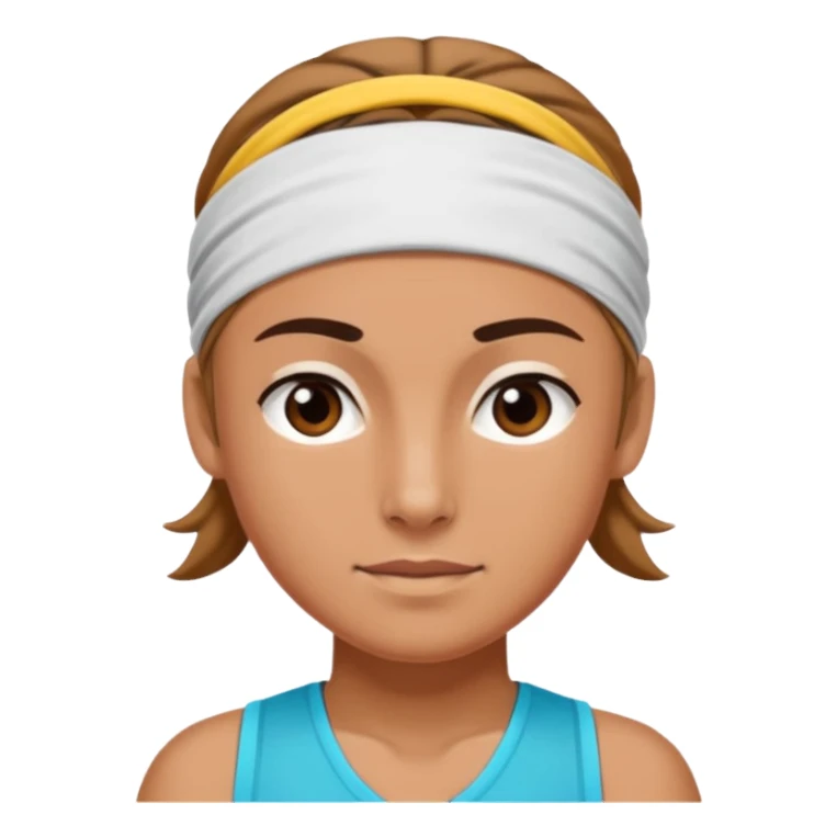 athlete with head band sticker
