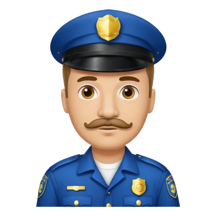 mustaches police sticker