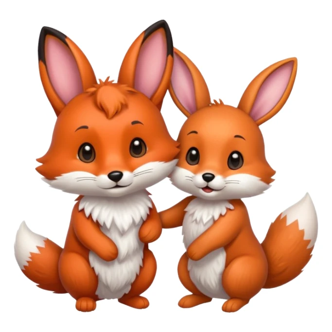 fox and rabbit cute sticker