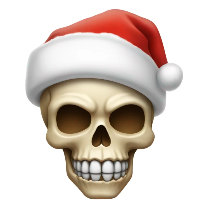 skull with santa hat sticker