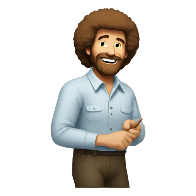 Bob Ross painting sticker