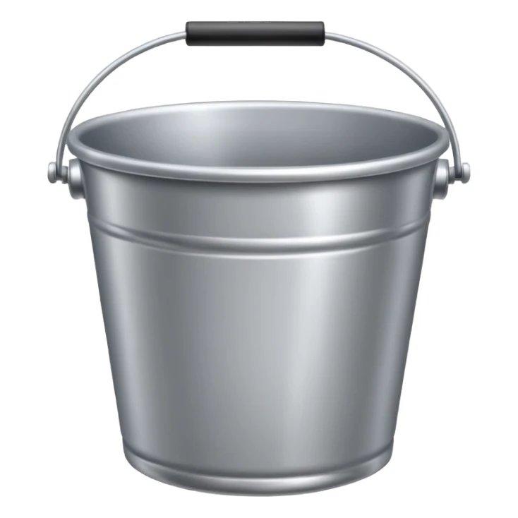 metallic empty bucket sticker