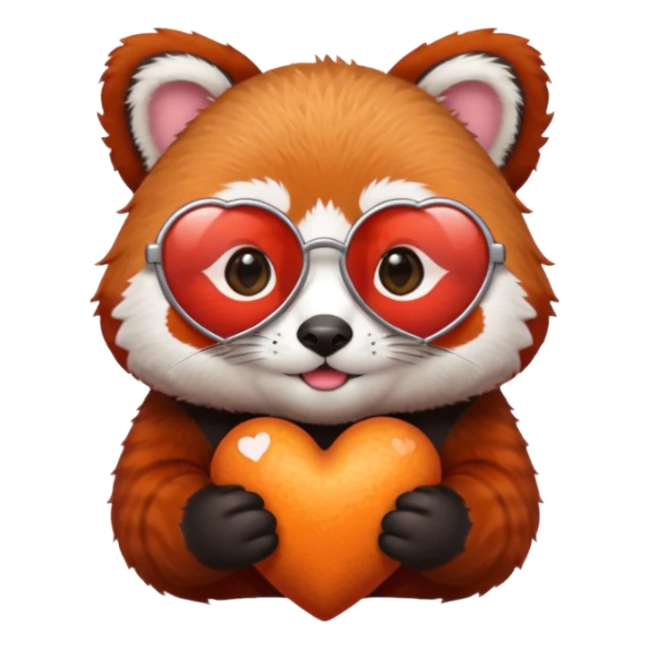 red Panda with heart glasses sticker