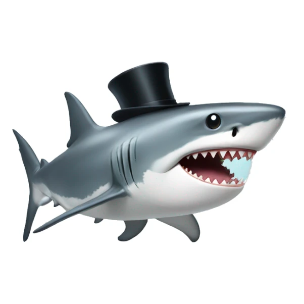 Shark with a top hat sticker