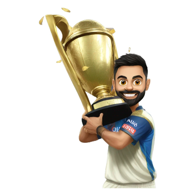 Virat kohli with ipl trophy sticker