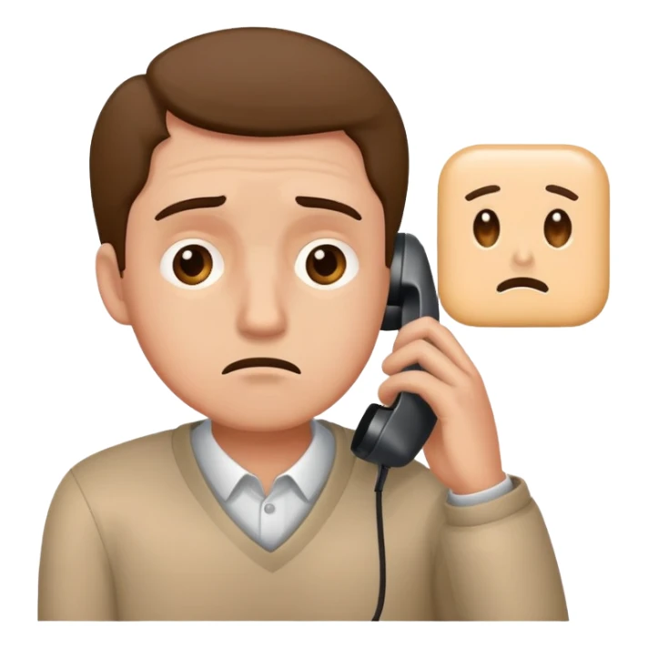 man watching at phone with ashamed expression sticker