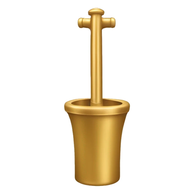 Toilet plunger gold sticker