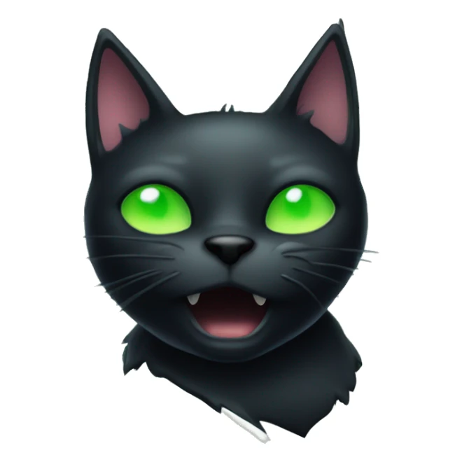 Spooky black cat with green ryes sticker