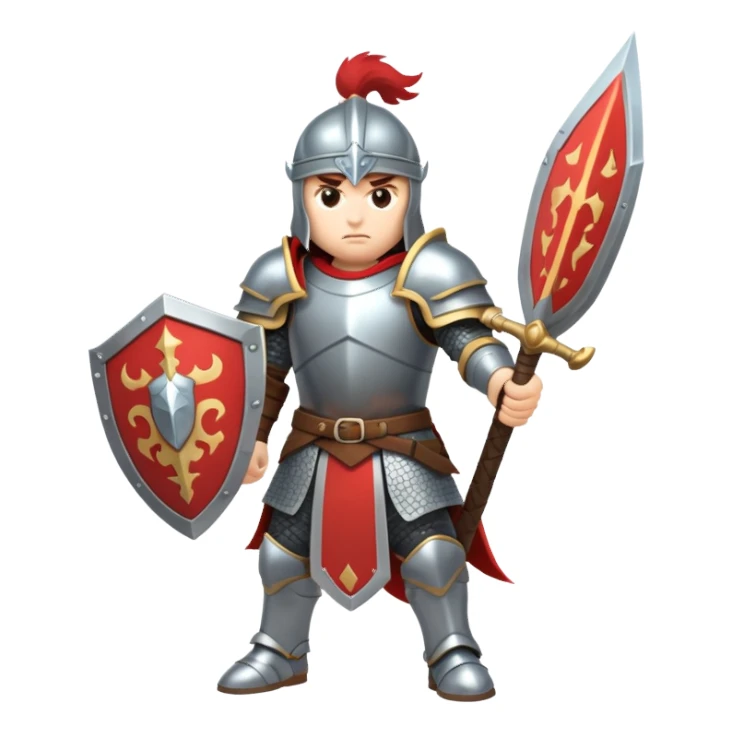 warrior with sword and shield in fantasy battle sticker