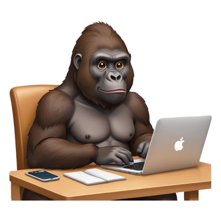 gorilla working from home sticker