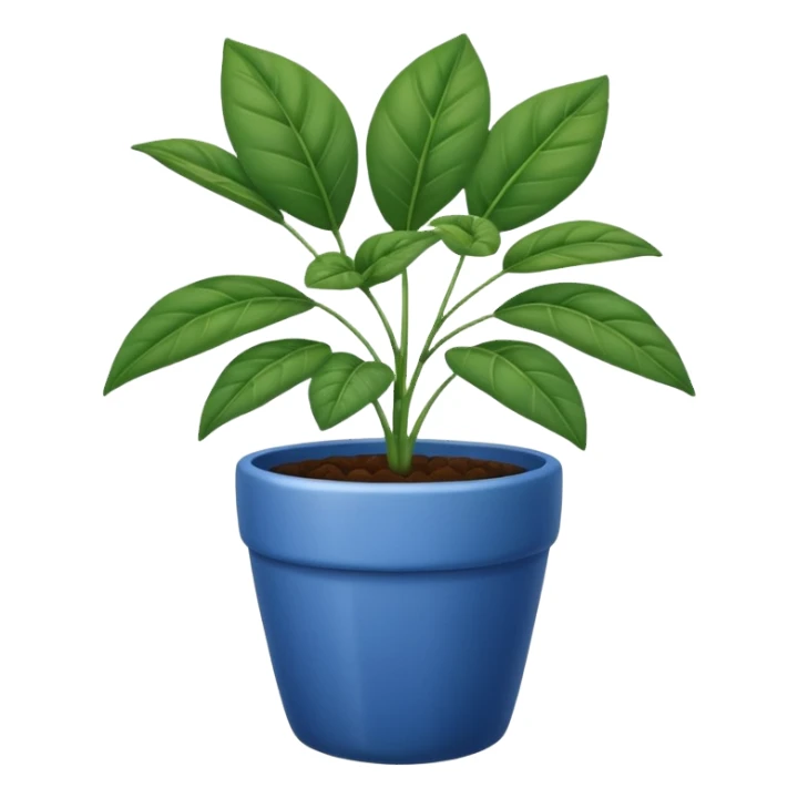 Plant in a blue pot sticker