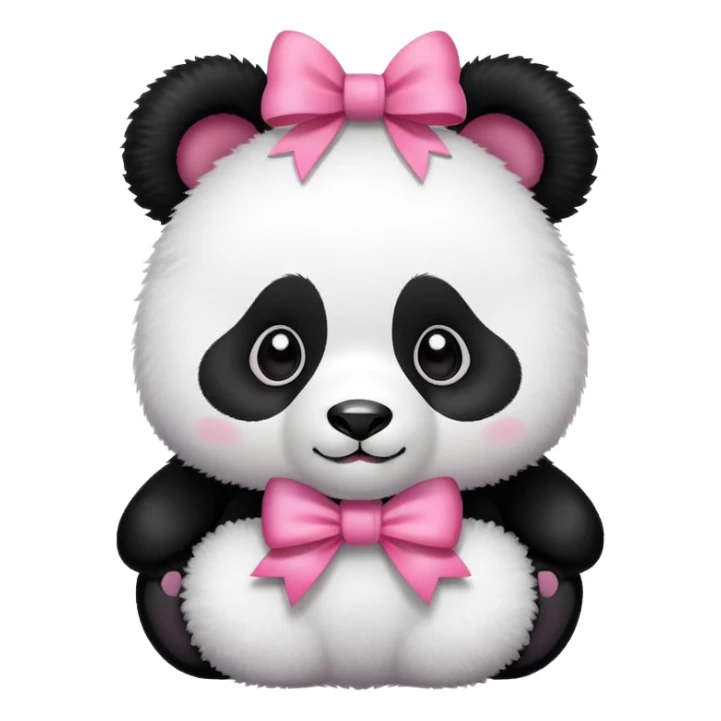 Panda with a pink bow sticker