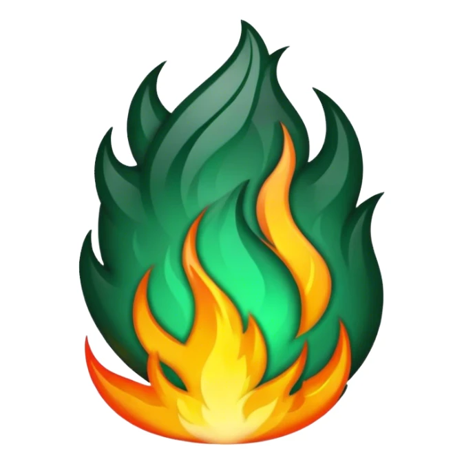 dark emerald color fire sticker