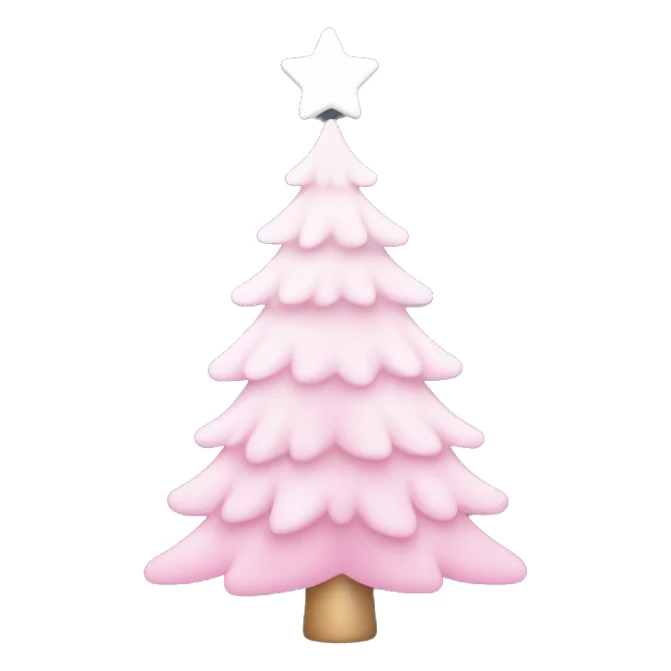 white and pink christmas tree sticker