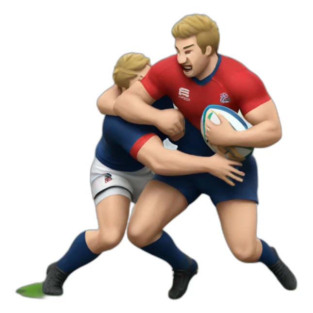 Rugby players tackle sticker