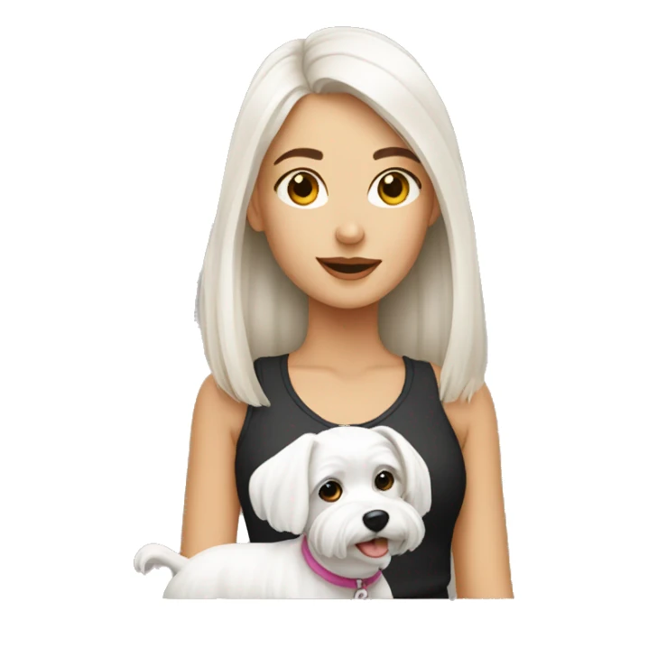 Girl with Maltese  sticker