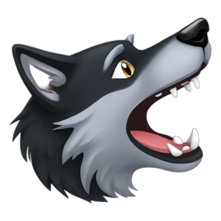 Black wolf howling  sticker