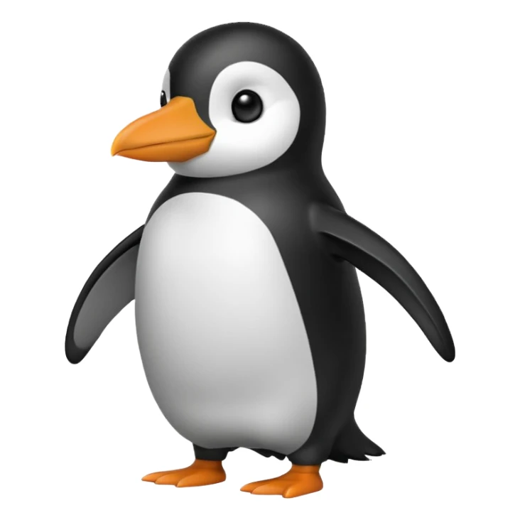 cartoon penguin, simple sticker
