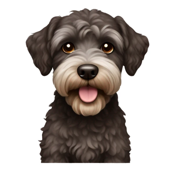 dark brown schnoodle dog sticker