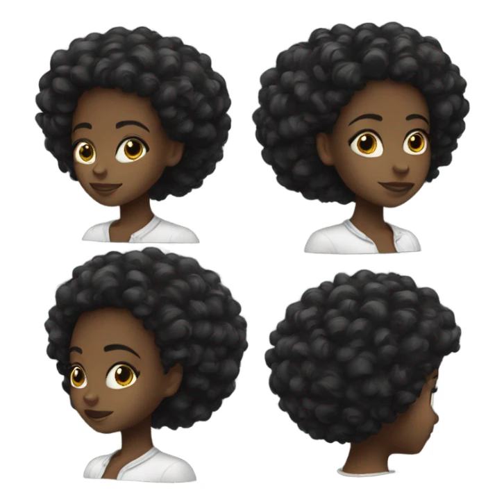 Black Afro girl sticker