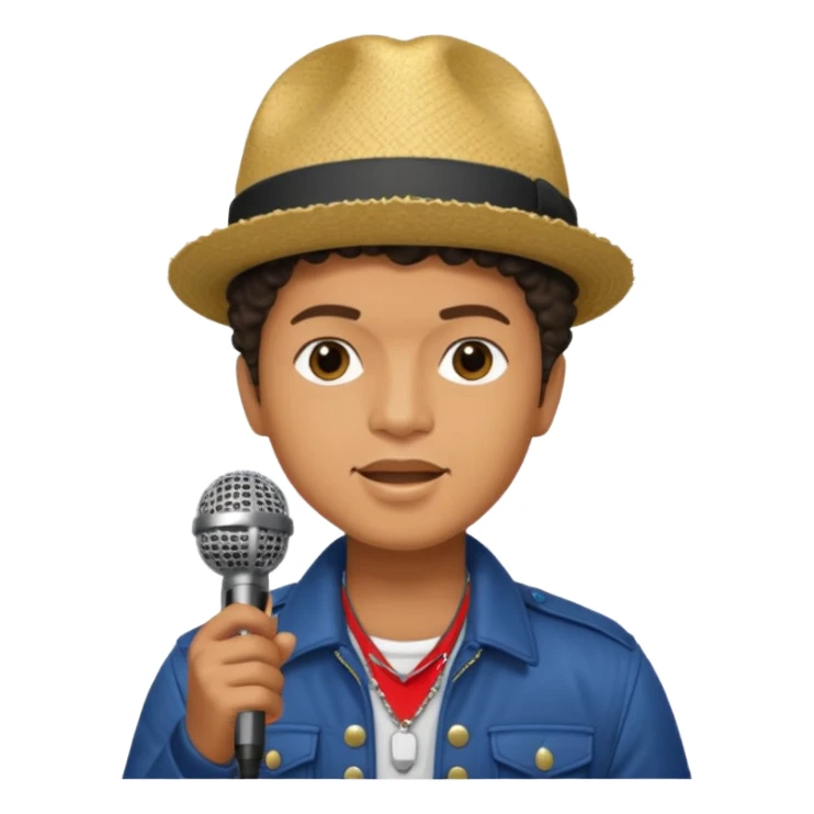 bruno mars with microphone sticker