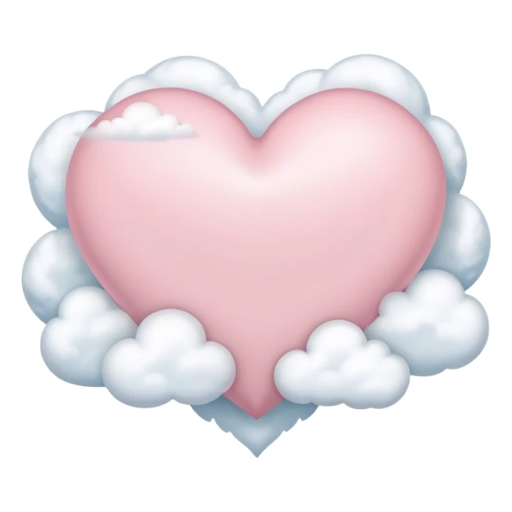light pink heart with clouds sticker