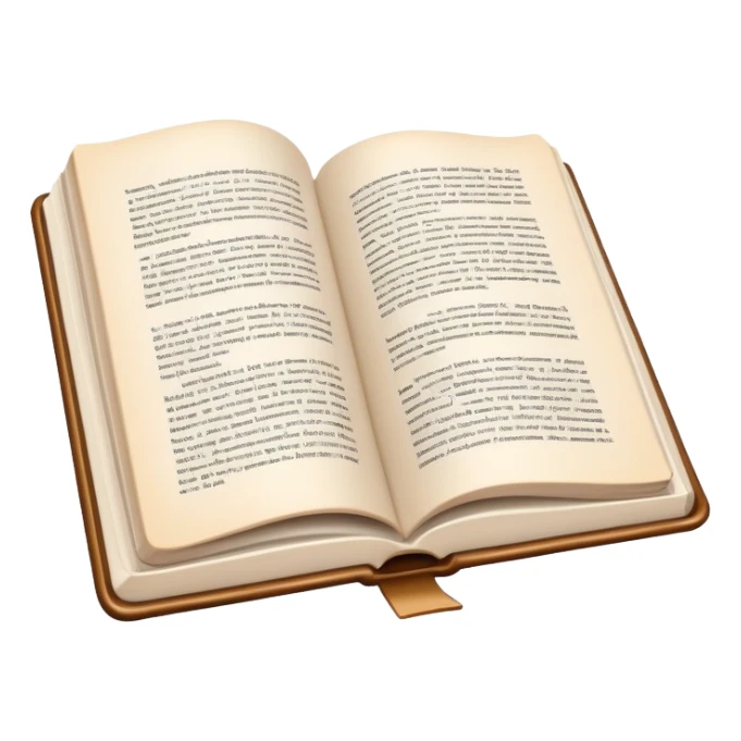 An open hardcover book white pages sticker