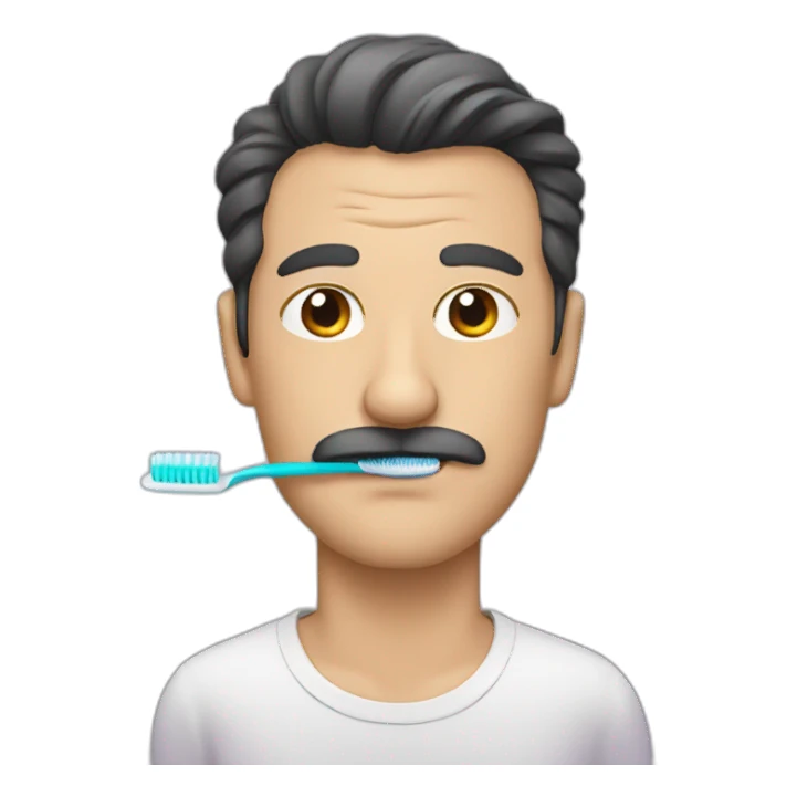 guy with a toothbrush moustache sticker