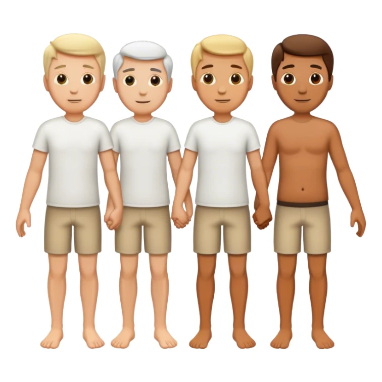 Three white guys holding hands sticker