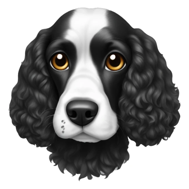 black and white cocker spaniel with nose spots sticker