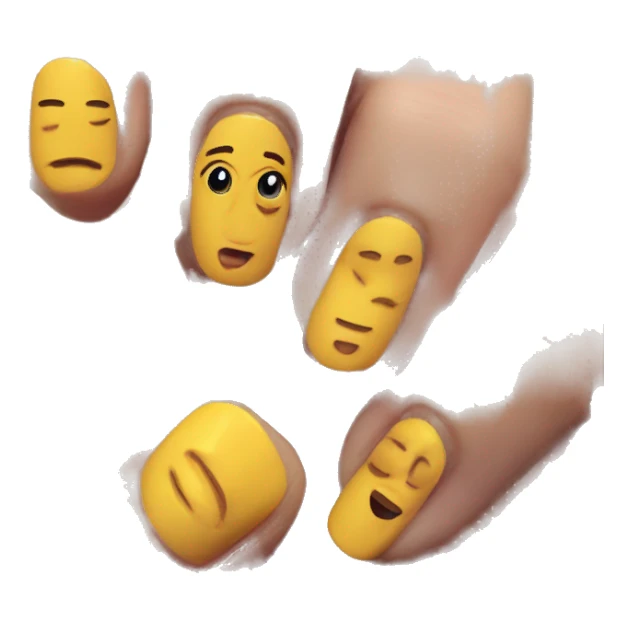 Middle finger emoji nails sticker
