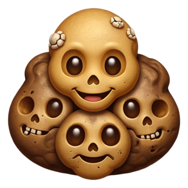 a poop emoji with 3 tiny skulls inside sticker